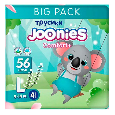 Подгузники трусики Comfort+ L 9-14 кг 56 штук Joonies 94087 1